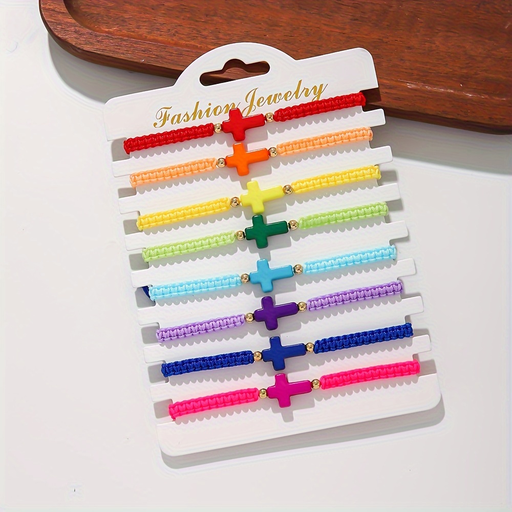 8 Ethnic-Style Handcrafted Braided Rope Bracelet Set